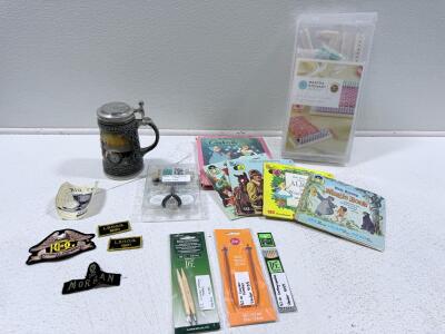 Vintage Collectibles Lot: Harley Owners Group Patches, Disney Books, Stein, Martha Stewart Kit