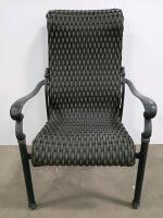 (2) Outdoor Metal Frame Wicker Patio Armchair with Armrests and Ergonomic Back - 2