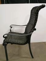 (2) Outdoor Metal Frame Wicker Patio Armchair with Armrests and Ergonomic Back - 3