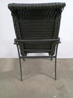 (2) Outdoor Metal Frame Wicker Patio Armchair with Armrests and Ergonomic Back - 4