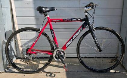 Genesis RoadTech Hybrid Bike, 21-Speed, 700c Wheels, 6061 Alloy Frame, Red/Black