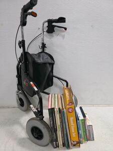 NOVA Traveler 4900 Three-Wheel Rollator Walker, 8" Wheels and Craft Books