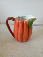 Ceramic Pumpkin Tea Set 4-Piece with Teapot, Pitcher, Creamer, Sugar Bowl &ndash; Autumn Harvest Theme - 6
