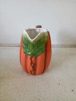 Ceramic Pumpkin Tea Set 4-Piece with Teapot, Pitcher, Creamer, Sugar Bowl &ndash; Autumn Harvest Theme - 7