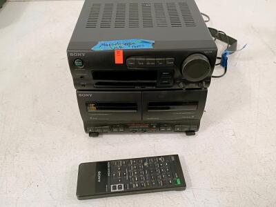 Sony DXA-C70 Stereo Cassette Deck Amplifier with Remote, Dual Deck, Auto Reverse, Tuner
