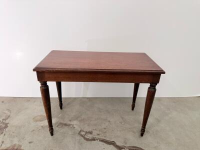 Vintage Small Rectangular Wooden Table with Turned Legs, Approx. 32" x 24" x 29.5"