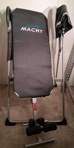 MACHY Inversion Table, 300 lb Capacity, Adjustable Height, Foldable, Heavy-Duty Steel Frame