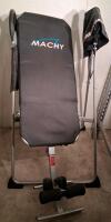 MACHY Inversion Table, 300 lb Capacity, Adjustable Height, Foldable, Heavy-Duty Steel Frame