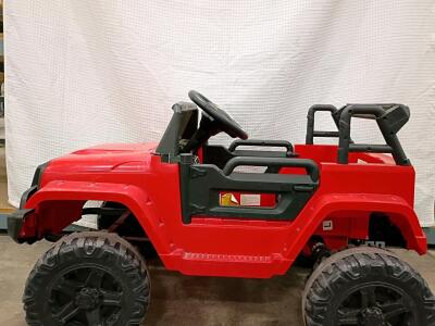 Red 12V Jeep-Style Ride-On Car, 1-Seater, 2WD, Charger Included