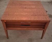 Mid-Century Modern Solid Wood Coffee Table with Drawer, 28" x 28" x 20"