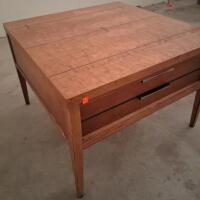 Mid-Century Modern Solid Wood Coffee Table with Drawer, 28" x 28" x 20" - 4