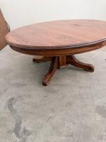 Traditional Round Wooden Coffee Table with Dual Scroll Supports, 36" Diameter - 3