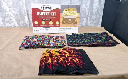 (1) Sterno 8-Piece Buffet Kit & (13) Assorted Bandanas