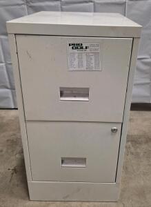 (1) Metal 2-Drawer Filing Cabinet, 15"W x 18"D x 29"T
