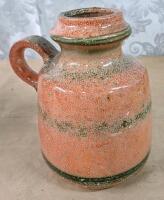 (1) 15" Wood & Glass Rustic Candle Lantern, (1) 9" Decorative Pitcher, (2) Bamboo Trays & (1) Wicker Basket & Artificial Ivy - 4