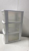Stackable 3-Drawer Plastic Storage Organizers, Black & White, Modular, 24" Tall, Set of 2 - 3