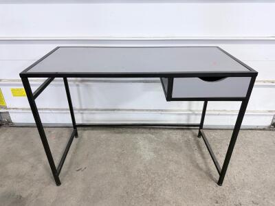 Modern Writing/Computer Desk with Metal Frame and Single Drawer