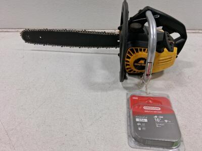 McCulloch MAC 160 Gas Chainsaw, 16" Bar, 3/8" Chain, Oregon S54 Replacement Chain (Has Compression)