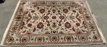 Karastan Palazzo Verona Wool Area Rug Machine-Made USA Axminster Ivory/Red