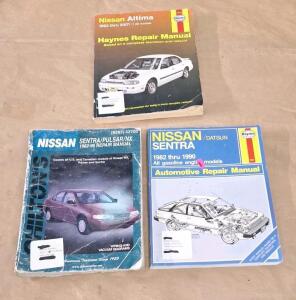 (1) Chilton Repair Manual For 1982-1996 Nissan Sentra/Pulsar/NX, (1) Haynes Repair Manual For 1982-1990 Nissan/Datsun Sentra & (1) Haynes Repair Manual For 1993-2001 Nissan Altima