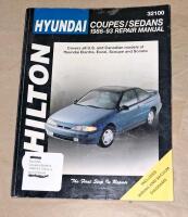 (1) Chilton Repair Manual For 1986-1993 Hyundi Coupes/Sedans, (1) Haynes Repair Manual For 1991-1996 Saturn, (1) Chilton Repair Manual For 1986-1998 Suzuki Samurai/ Sidekick/Tracker & (1) Haynes Repair Manual For 1998-2005 VW Passat & 1996-2001 Audi A4 - 2