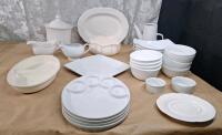 (25) Pieces Of Assorted White Ceramic Dinnerware