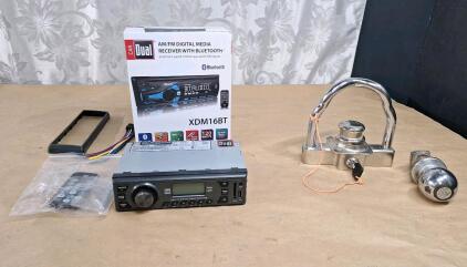 (1) AM/FM Digital Media Receiver W/ Bluetooth, (1) Trailer Hitch Lock & (1) 2" Hitch Ball
