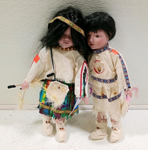 Keepsake Porcelain Dolls - Native American Inspired Couple, Hand-Painted