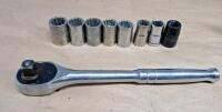 (1) 1/2" Drive Ratchet & Assorted Sockets & Box End Wrenches - 2