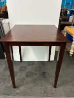 Square Dark Wood Pub Table, 36"x36"x36", Espresso Finish, Sturdy 4-Leg Design