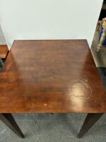 Square Dark Wood Pub Table, 36"x36"x36", Espresso Finish, Sturdy 4-Leg Design - 2
