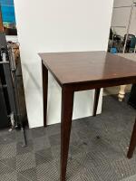 Square Dark Wood Pub Table, 36"x36"x36", Espresso Finish, Sturdy 4-Leg Design - 4