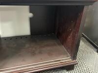 Dark Wood TV Stand with Sliding Tempered Glass Doors, Cable Management, 48"x20"x22" - 4