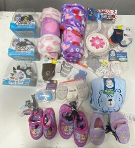 Large Baby & Toddler Essentials Lot: Gerber, Carter's, Wonder Nation, Socks, Bibs, Shoes, Pacifiers