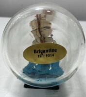 John Madison Collection 12" Brigantine Ship in Bottle, Serial #014, with Display Stand - 3