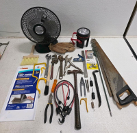 Assorted Hand Tools & Working Lasko Table Fan Lot, Frost King Magnetic Vent Covers