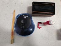 Mixed Lot: Pentax IQZoom EZY-R Camera, Plantronics Bluetooth, Brass Lamps, Pewter Plates, Ribbon - 3