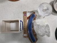 Mixed Lot: Pentax IQZoom EZY-R Camera, Plantronics Bluetooth, Brass Lamps, Pewter Plates, Ribbon - 4
