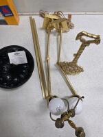 Mixed Lot: Pentax IQZoom EZY-R Camera, Plantronics Bluetooth, Brass Lamps, Pewter Plates, Ribbon - 8