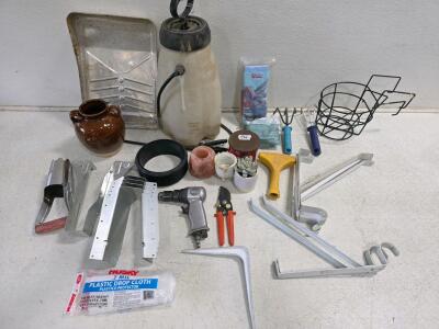 Untested Reversible Pneumatic Air Drill, Pianting items, pressure sprayer and more