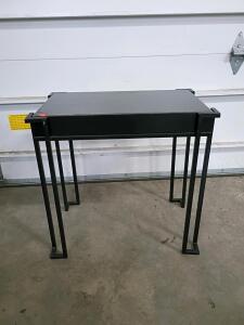 Black Metal Side Table with Modern Geometric Design, 20.5" x 13" x 20.5"