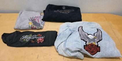 Harley-Davidson Apparel Lot &ndash; Denim Jacket, Graphic Tees & Sweatshirt, Embroidered Eagle Patch