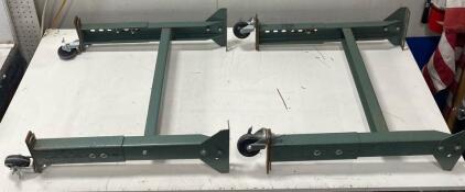 Adjustable Industrial Dolly Stands, Steel Construction, 1,500 lb Capacity, Green Finish