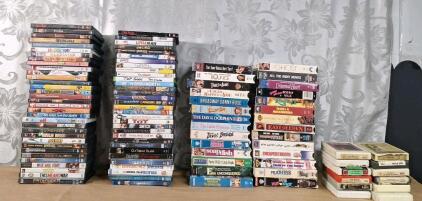 Lot Of (60+) Assorted DVD & VHS Videos