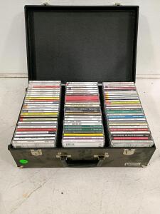 Laning Portable CD Case with 87 Assorted CDs &ndash; Classical, Jazz, Pop, Rock, Christmas, Soundtracks