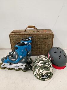 Pro Line 900 Inline Skates US 5/EU 37, ABEC 7, 76mm Wheels, Bern & Giro Helmets, Vintage Case