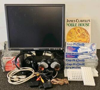Dell Monitor (needs new power cord), Cap-M-Quik Capsule Fillers, Noble House Board Game, and More