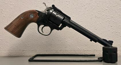 Ruger New Model Single-Six Bisley .22 LR 6" Revolver, Extra Cylinder, Case, #263-52296