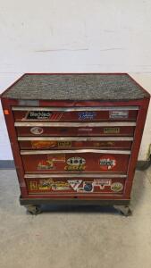 Home Tool Storage 5-Drawer Rolling Tool Chest, Red