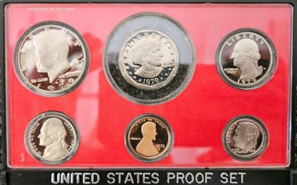1979 United States Proof Set - First-Year Susan B. Anthony Dollar, Type 1 "Filled S" Mintmark